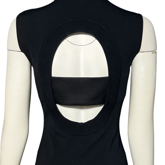 Solace London Black Alexis Back Cutout Mini Heavy Knit Dress Women’s Size 6 - Picture 4 of 8